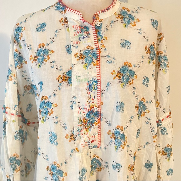 New Johnny Was Leti Boho Floral Blouse Sz XL - Picture 6 of 8
